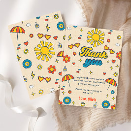 Groovy Retro Daisy Birthday (Cumpleaños) - Tarjeta