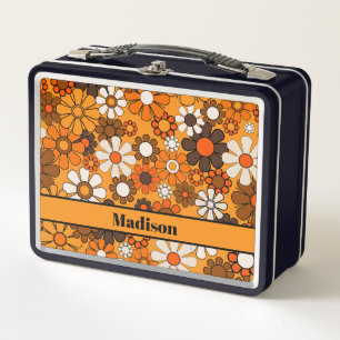 Groovy Retro Floral Patrón 70 Personalizado