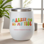 Groovy Retro Marketing es mi opinión, comunicacion<br><div class="desc">Regale este tumbler 'Marketing Is My Vibe' al especialista en marketing en su vida.</div>