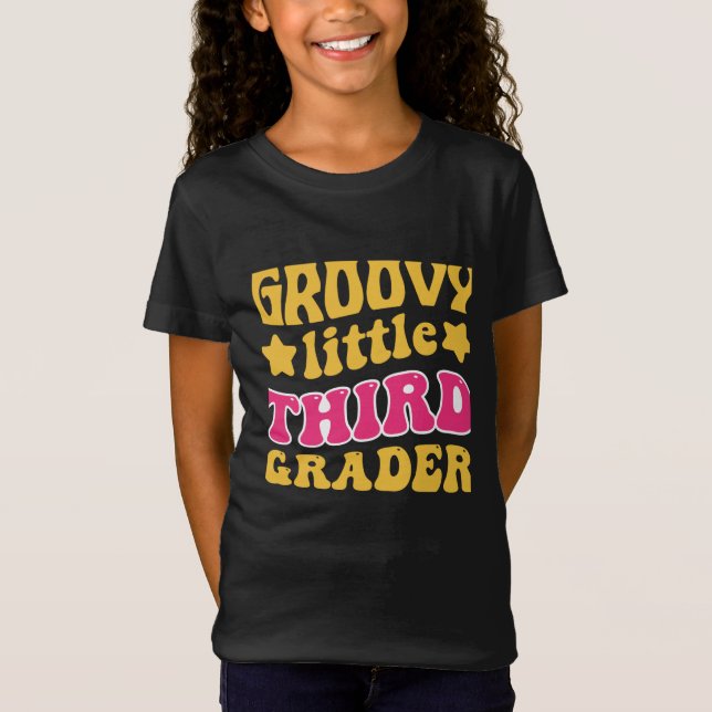 Groovy Third Grader De Vuelta A La Camiseta Escola (Anverso)
