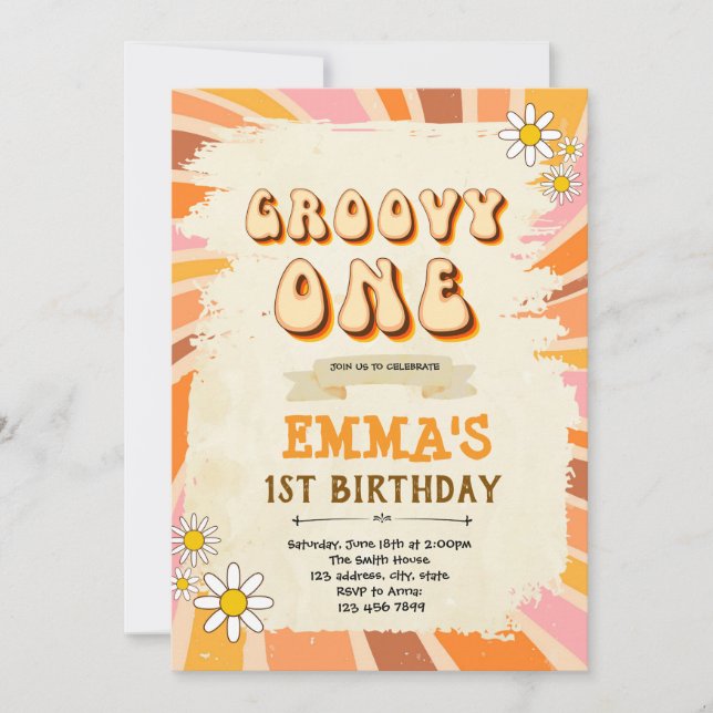 Groovy Una invitación de cumpleaños (Anverso)