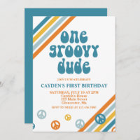 Groovy Una Invitación De Primer Cumpleaños De Un N