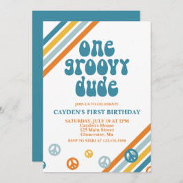 Groovy Una Invitación De Primer Cumpleaños De Un N
