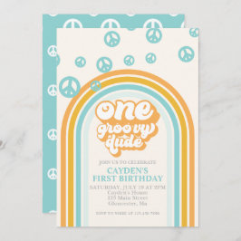 Groovy Una Invitación De Primer Cumpleaños De Un N