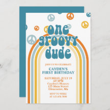 Groovy Una Invitación De Primer Cumpleaños De Un N