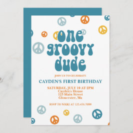 Groovy Una Invitación De Primer Cumpleaños De Un N