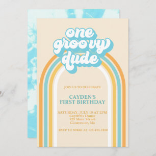Groovy Una Invitación De Primer Cumpleaños De Un N