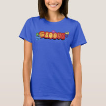 Groovy word art setenties estilo camiseta con tint