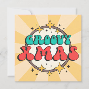 Groovy xmas vacaciones retroceso personalizado tex