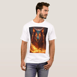 Grotesco diseño de camiseta de Wolf demónico