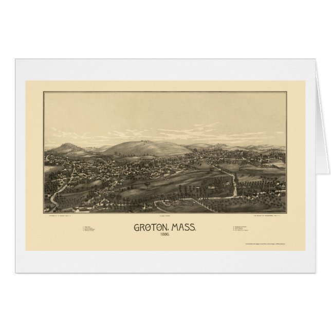 Groton, mapa panorámico de las MAMÁES - 1886 (Anverso (Horizontal))
