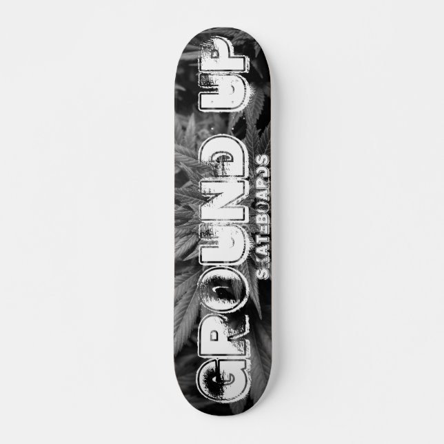 GROUND UP Black & White Skateboard Deck (Anverso )