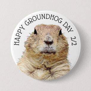 Groundhog Day Febrero 2014 botón Funny Holiday