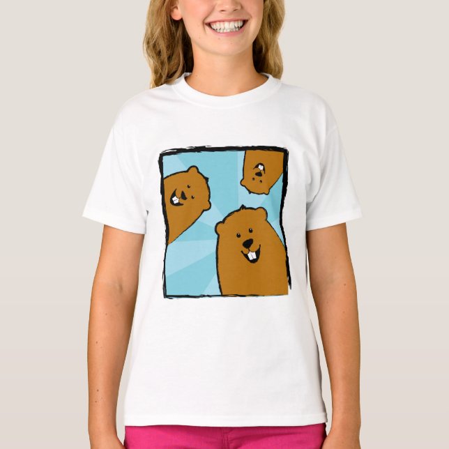 Groundhogs felices con camiseta sonriente (Anverso)