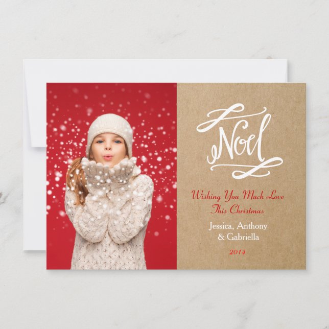 Groupon de la tarjeta fotográfica Noel Rustic Vint (Anverso)