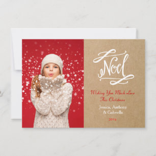 Groupon de la tarjeta fotográfica Noel Rustic Vint