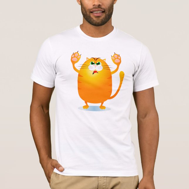 ¡Grr! Gracioso gato personalizado, camiseta (Anverso)