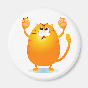 ¡Grr! Gracioso gato personalizado, imán
