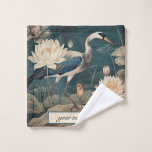 Grúa azul botánica vintage, personalizable