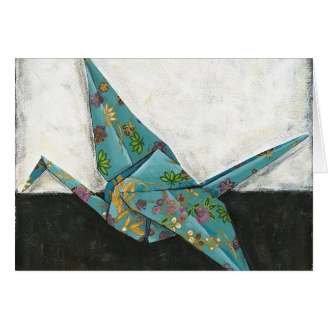 Grúa de Origami con diseños florales (Anverso (Horizontal))