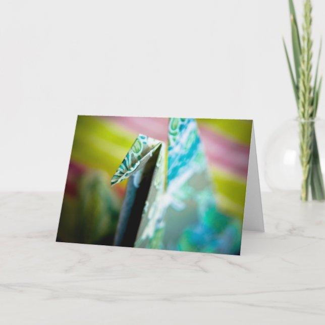 Grúa de origami - Tarjeta de saludo (Anverso)