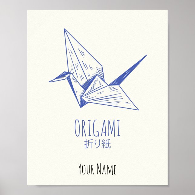 Grúa tradicional de arte de origami (Frente)