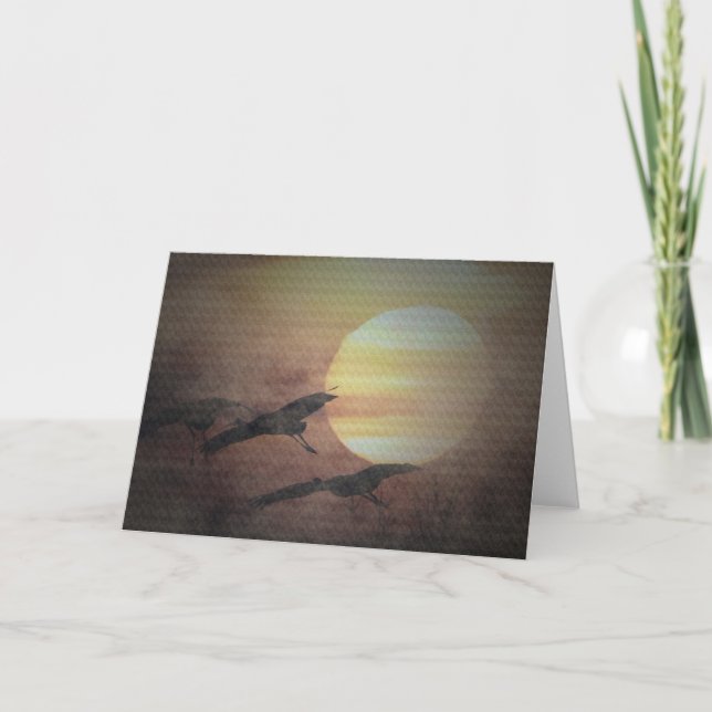 Grúas de Sandhill en las tarjetas de felicitación (Anverso)