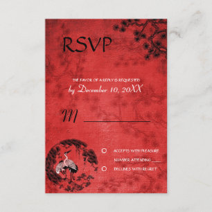 Grúas orientales que casan la invitación refwi3 de