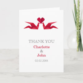 grúas rojas origami Boda Gracias a las tarjetas