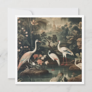 grúas y palacios vintage del trópico