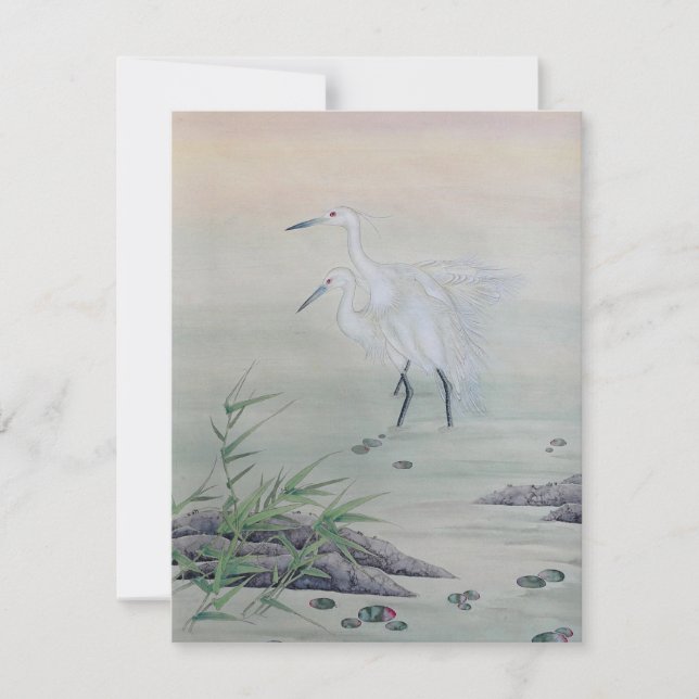 Grullas en el río chino (Anverso)