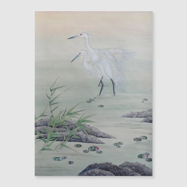 Grullas en el río chino (Anverso)