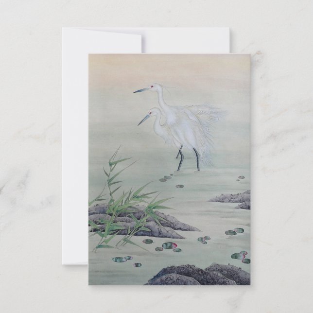 Grullas en el río chino (Anverso)