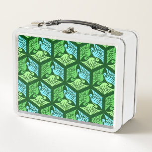 Grullas japonesas, verde jade y azul claro