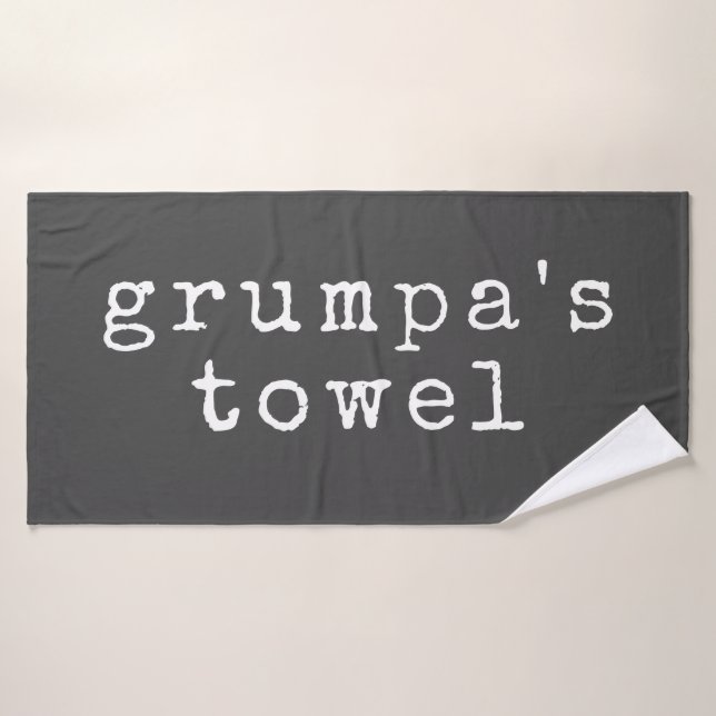Grumpa | Gracioso abuelo gruñón en blanco y negro (Toalla de baño)