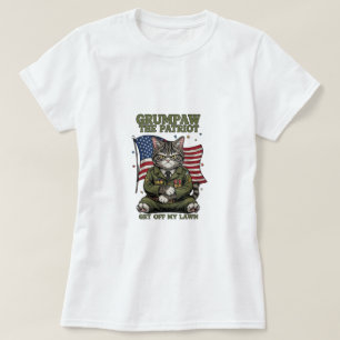 Grumpaw el patriota - Graciosa camiseta de gato en