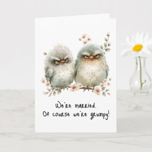 Grumpy Birds Funny Tarjeta de Aniversario Sarcásti
