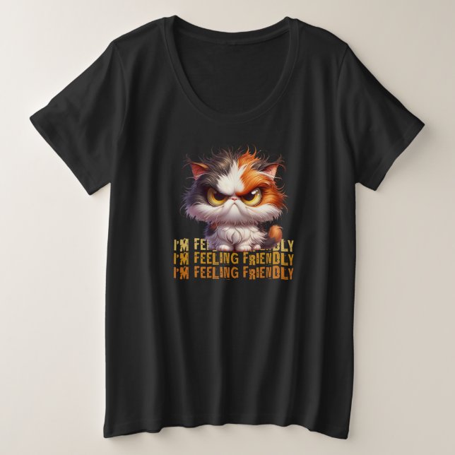 Grumpy Calico Cat y graciosa cita (Anverso del diseño)