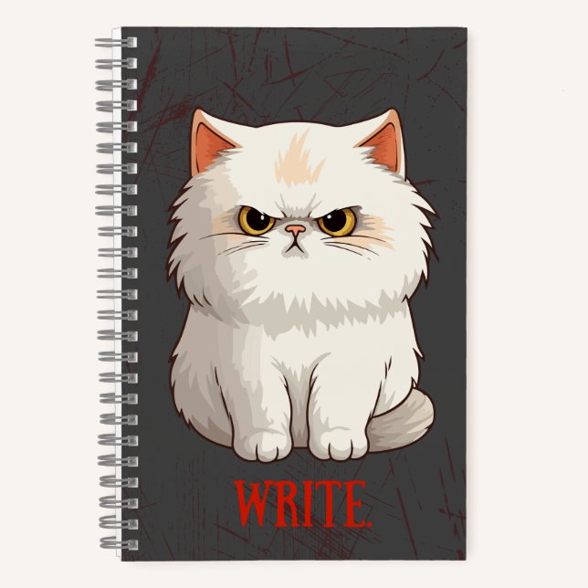Grumpy Cat Pun Divertido Escribir Diario Bloc de n (Anverso)