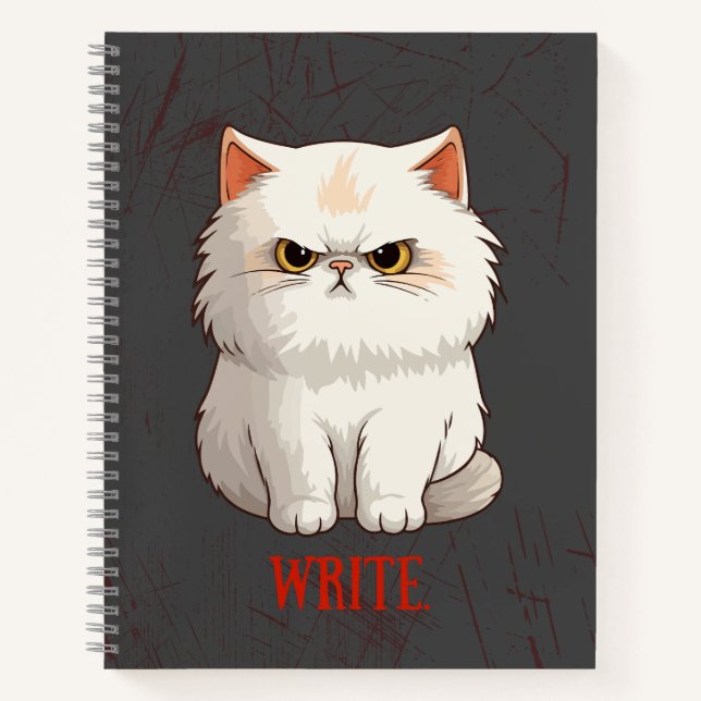 Grumpy Cat Pun Divertido Escribir Diario Bloc de n (Anverso)