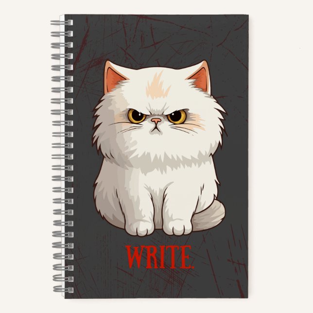 Grumpy Cat Pun Divertido Escribir Diario Bloc de n (Anverso)