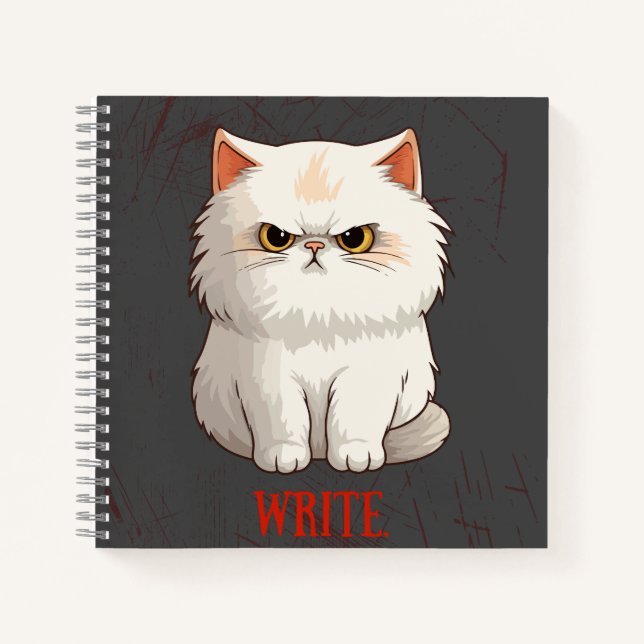 Grumpy Cat Pun Divertido Escribir Diario Bloc de n (Anverso)