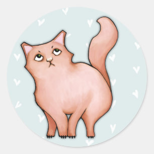 Grumpy Cat Sulky Sue corazones Ronda Pegatina