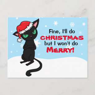 Grumpy gato negro no será Feliz Navidad