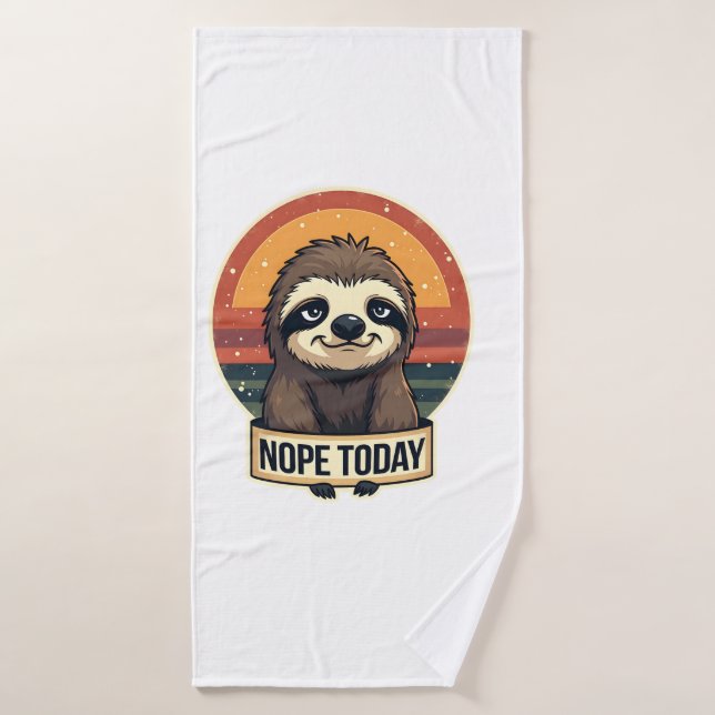 Grumpy Sloth Vintage Funny Retro Shirt Design (Toalla de baño)