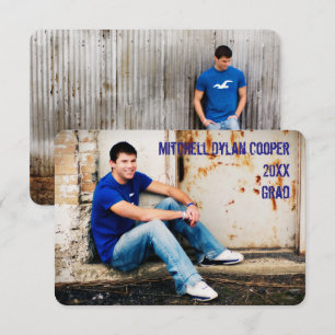 Grunge Casual - Anuncio de Graduación 3x5