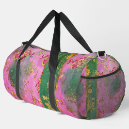 Grunge de damasco verde rosa salvaje - Bolsa de Du