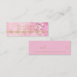 Grunge de Damask de rosas rosadas - Etiqueta de pr