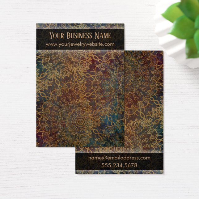 Grunge Gold Mandala Tarjetas de visualización para (Escritorio)