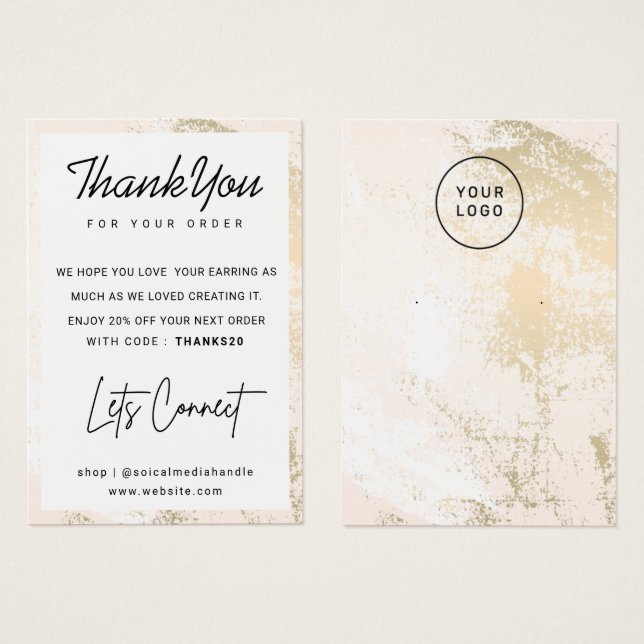 Grunge Gold Personalizado Logotipo Earl Display Gr (Anverso y reverso)
